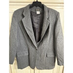 Vintage Requirements Wool Blazer Suit Jacket Women SZ 20 Tall Wool Gray Preppy